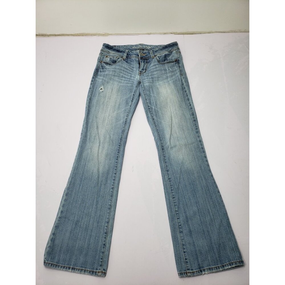 American Eagle Womens Medium Wash Blue Stretch Slim Boot Jeans Size 6 Reg